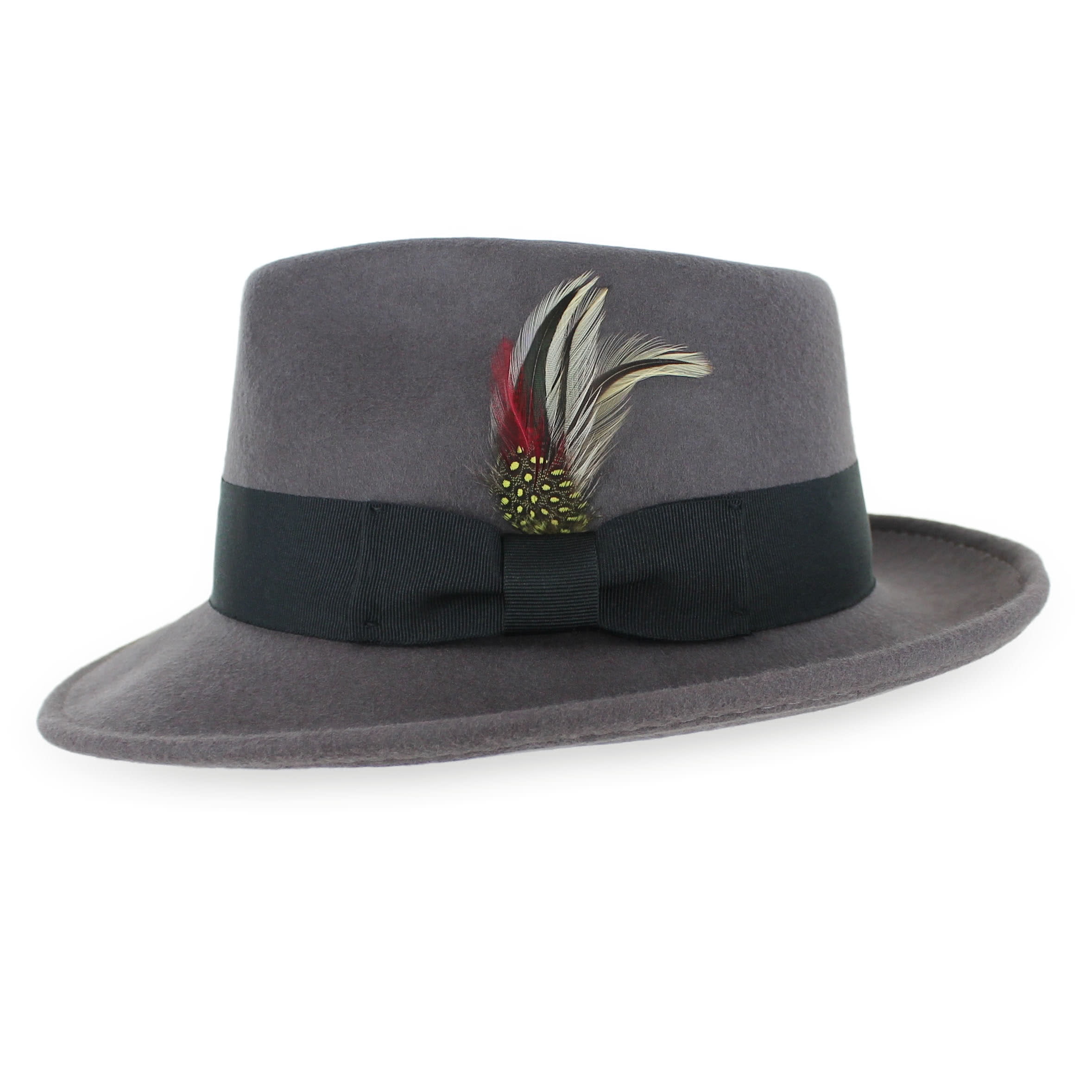 Belfry Gangster 100 Wool StainResistant Crushable Fedora in 5 Sizes and 4 Colors Grey Large