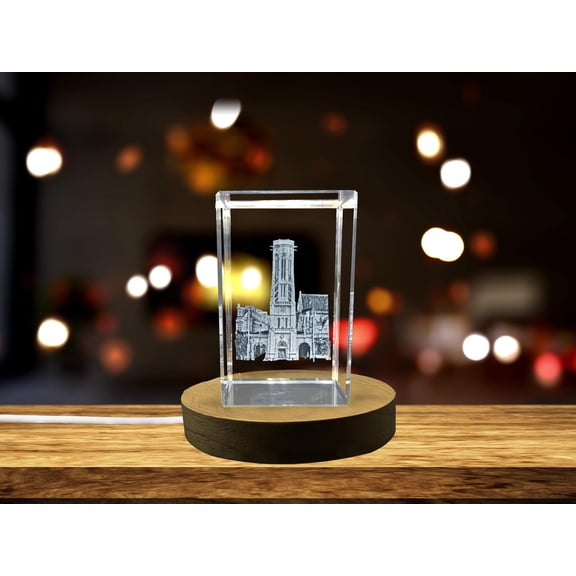 Belfry of the City Hall of the 1st Arrondissement in Paris 3D Engraved Crystal - Parisian Architectural Gift