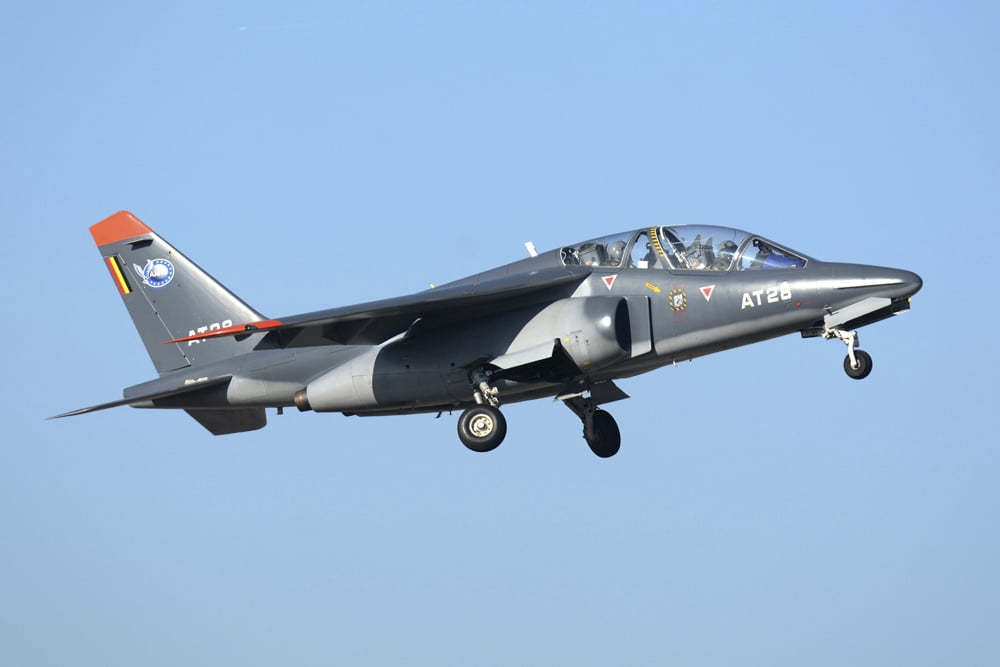 Belgian Air Force Alpha Jet taking off Canvas Art - Daniele FaccioliStocktrek Images (17 x 12)