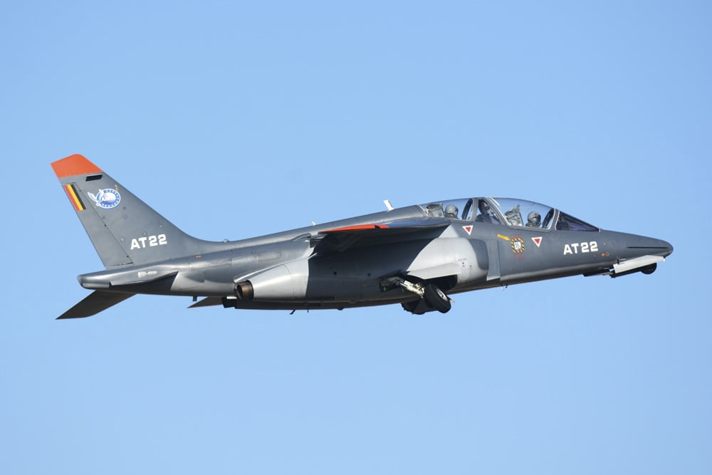 Belgian Air Force Alpha Jet taking off Canvas Art - Daniele FaccioliStocktrek Images (17 x 12)