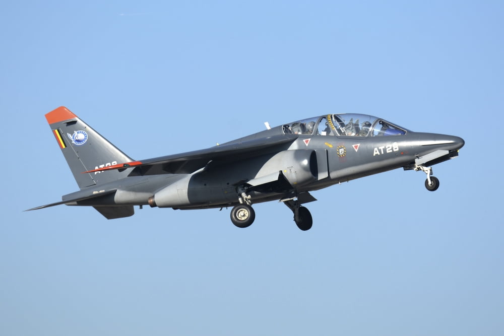 Belgian Air Force Alpha Jet taking off Canvas Art - Daniele FaccioliStocktrek Images (34 x 23)