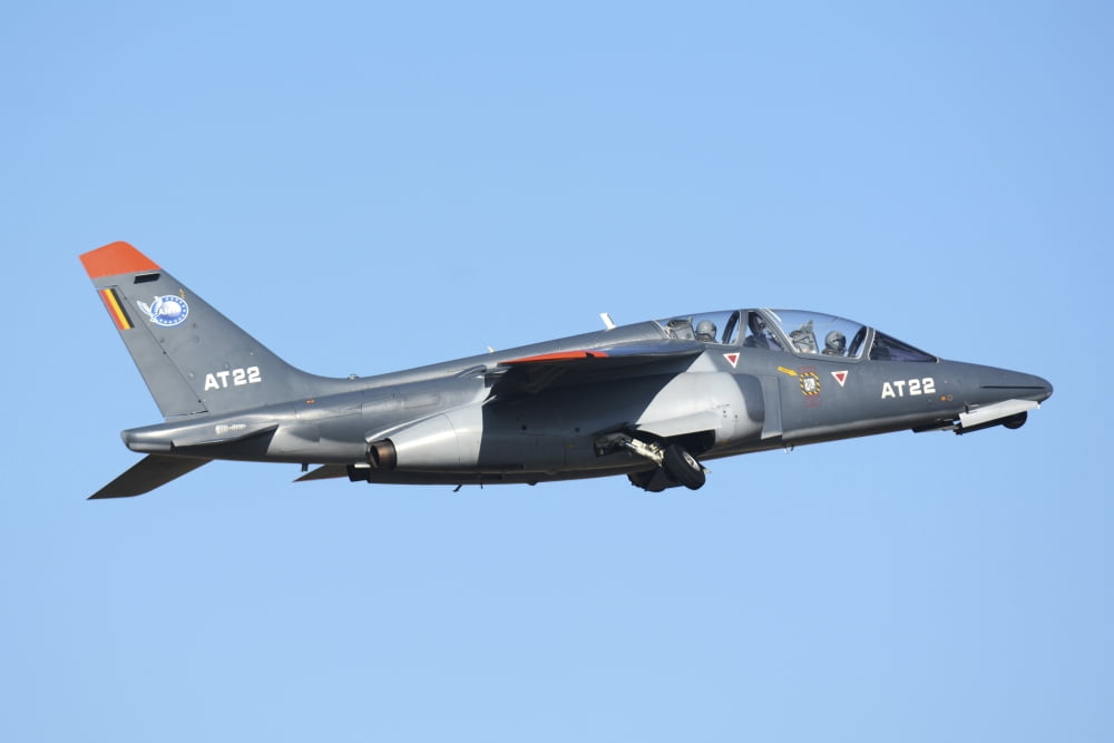Belgian Air Force Alpha Jet taking off Canvas Art - Daniele FaccioliStocktrek Images (34 x 23)