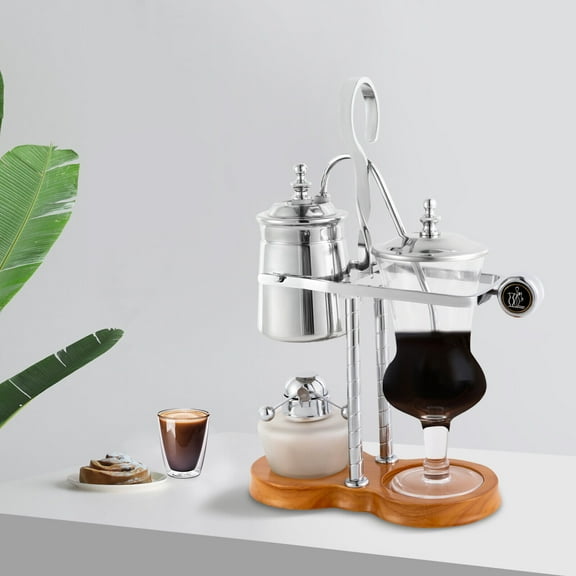 Belgian/Belgium Royal Family Balance Syphon Coffee Maker, Siphon Brewer, Silver
