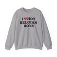 thumbnail image 1 of Belgian Belgium Wife Girlfriend Husband Sweatshirt Gifts Crew Neck Shirt, 1 of 7
