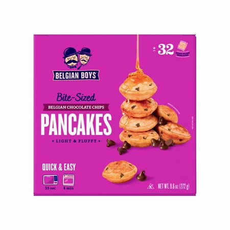 Belgian Boys Bite-Sized Belgian Chocolate Chip Pancakes, 32 Count (Refrigerated)