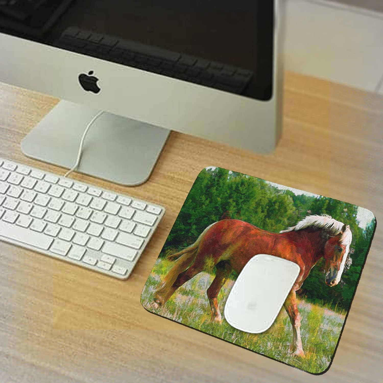 Belgian Draft Horse Flower Field Mousepad Trivet Cooking Hot Pad