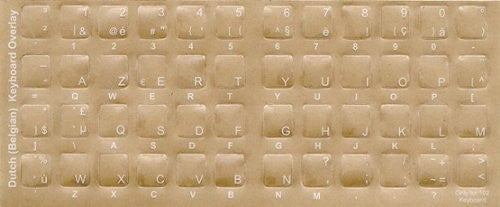 Belgian - Dutch Keyboard Stickers - Labels - Overlays with White ...