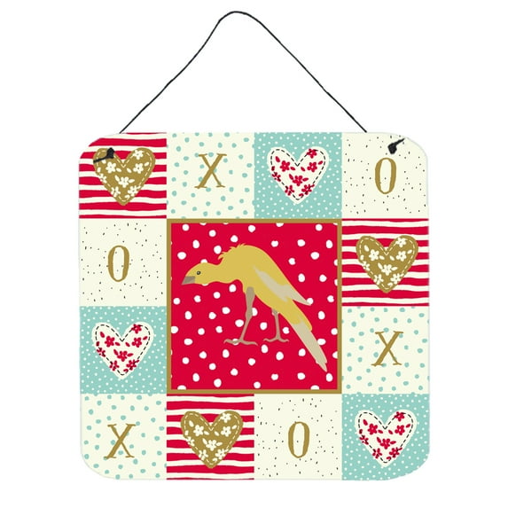 Belgian Hunchback Canary Love Wall or Door Hanging Prints Red