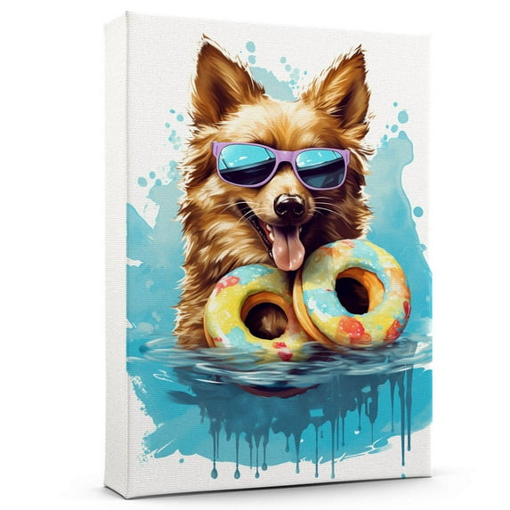 Belgian Laekenois Dog Canvas Wall Art,Pet Canvas Painting Puppy Artwork,Colorful-Watercolor Original Artwork Print For Bedroom, Bathroom Wall Art decor