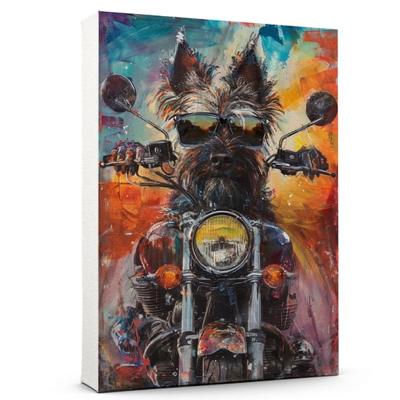 Hudo Funny Belgian Laekenois Dog Riding A Motorcycle Vintage Poster, Belgian Laekenois Dog Canvas Wall Art - Large Wall Art - Anniversary Gifts For Women