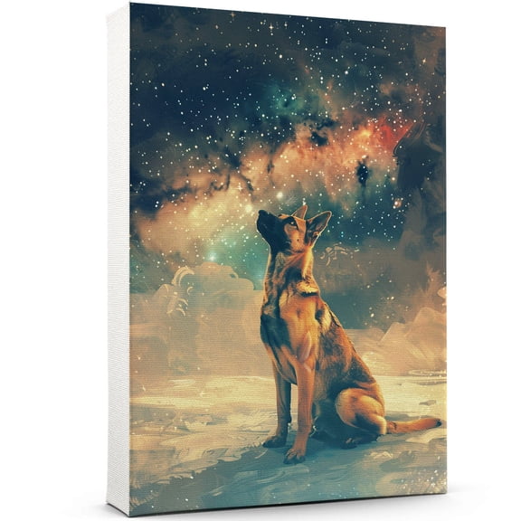 Belgian Malinois Dog Art Print Poster, Wall art Canvas Painting Decor, Dog Pop Starry Night Art Home Decor Artwork For Bedroom Living Room Bathroom Décor