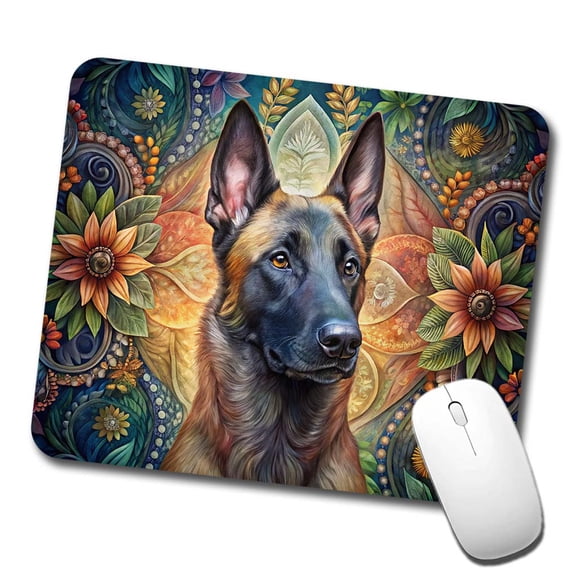 Belgian Malinois Dog Bohemian Art Mouse Pad Low Profile Gaming Mat