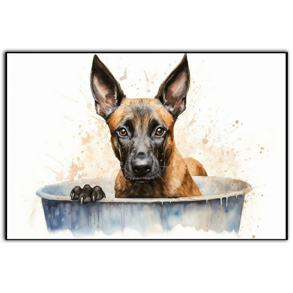 Belgian Malinois Dog Canvas Bathroom Décor - Unique Bath Wall Decor - Modern Canvas Bathroom Wall Art - Room Decor - Bathroom Decorations - Restroom Sign - Wall decor living room