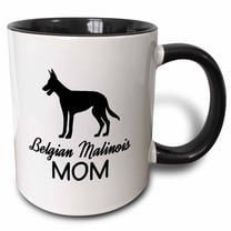 3drose, Belgian Malinois Dog Mom, 11oz Two-tone Black Mug