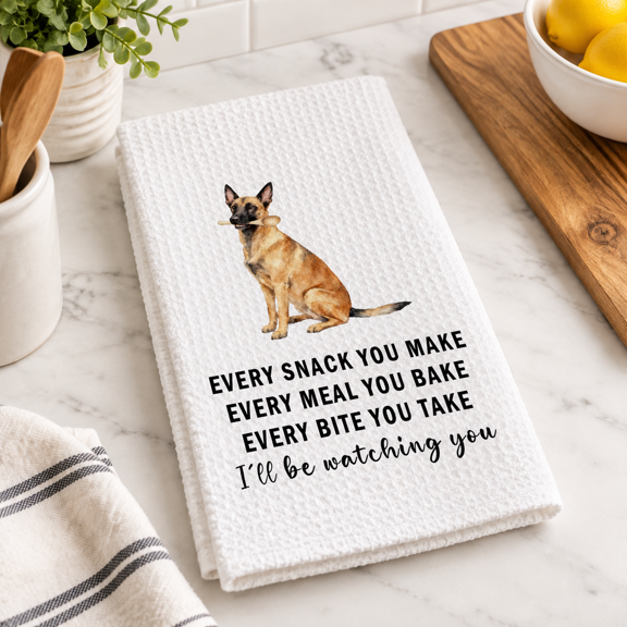 Belgian Malinois Dog Print 16x24 Inch Polyester Kitchen Towels