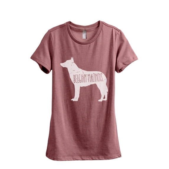 Belgian Malinois Dog Silhouette Women's Fashion Relaxed T-Shirt Tee Heather Rouge X-Large