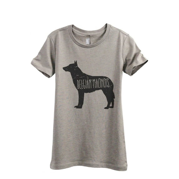 Belgian Malinois Dog Silhouette Women's Fashion Relaxed T-Shirt Tee Heather Tan 2X-Large