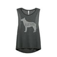 thumbnail image 1 of Belgian Malinois Dog Silhouette Women's Fashion Sleeveless Muscle Workout Yoga Tank Top Charcoal Grey 2X-Large, 1 of 3
