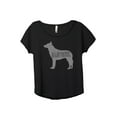 thumbnail image 1 of Belgian Malinois Dog Silhouette Women's Fashion Slouchy Dolman T-Shirt Tee Heather Black X-Large, 1 of 3