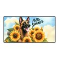 thumbnail image 1 of Belgian Malinois Hello Summer Sunshine Sunflowers Spring Retro Vintage Desk Mat Full Keyboard Mouse Pad Sheepdog Dog Lover Gifts Large Mousepad - 00008, 1 of 5