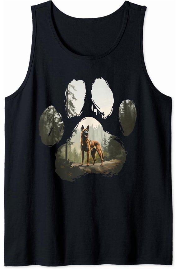 Belgian Malinois Mountain Paw Design Dog Mom Dad Tank Top Size S-3XL