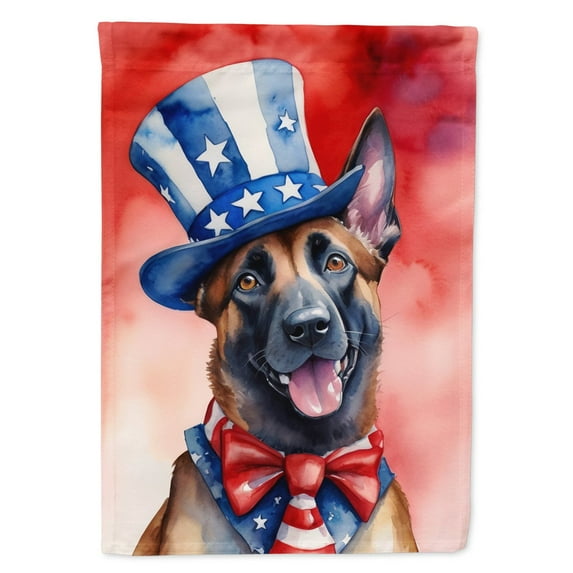 Belgian Malinois Patriotic American House Flag 28 in x 40 in