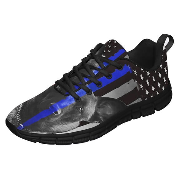 Belgian Malinois Police Dog K9 Running Shoes Sneakers Mesh Black Size 4