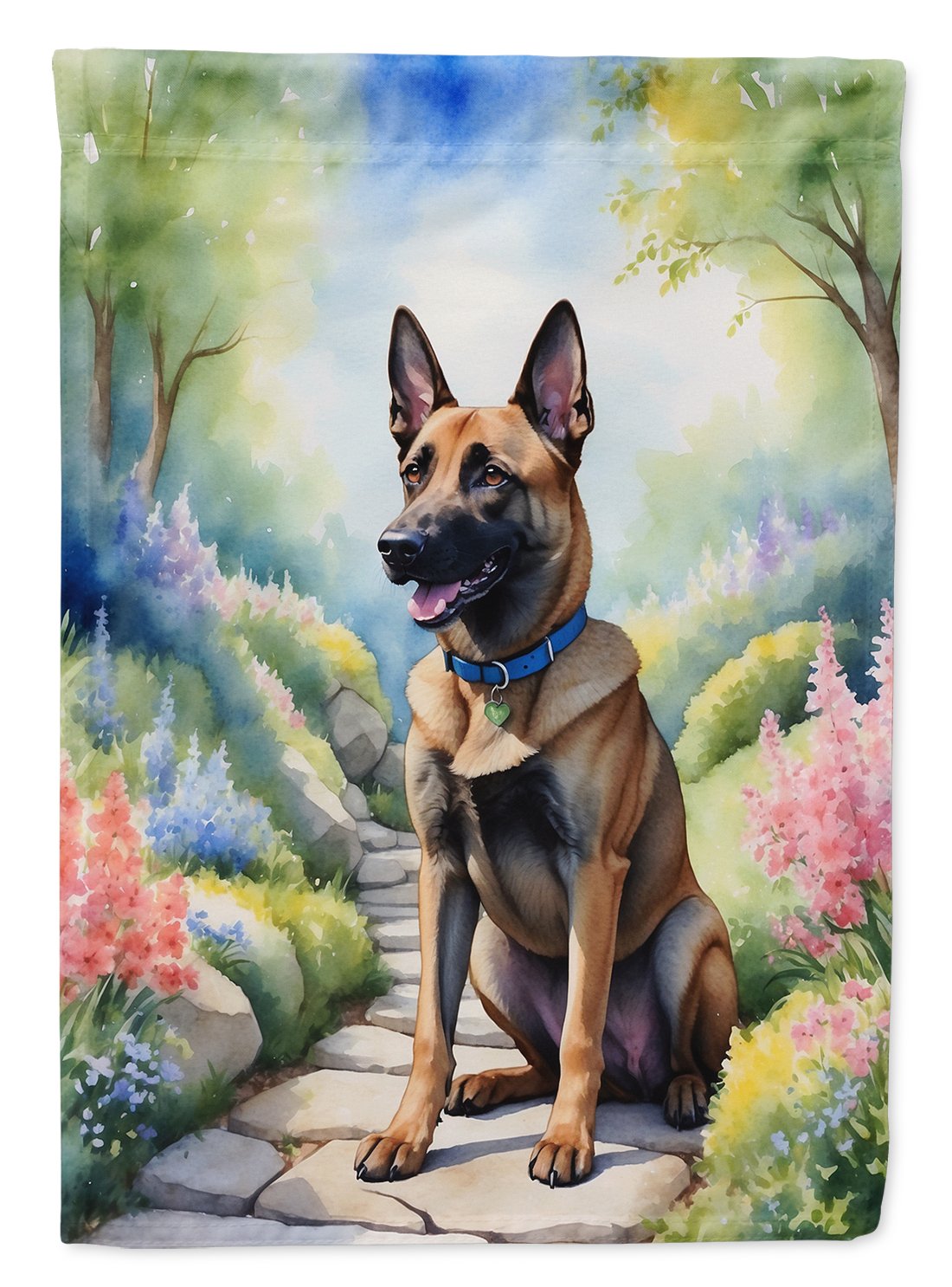 Belgian Malinois Spring Garden House Flag 28 in x 40 in