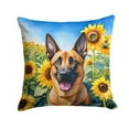 thumbnail image 1 of Belgian Malinois in Sunflowers Throw Pillow 18 in x 18 in, 1 of 5