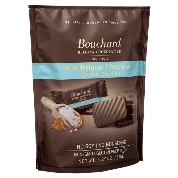 Bouchard Belgian Milk Chocolate Caramel Sea Salt Napolitains 5.29 oz (150g)