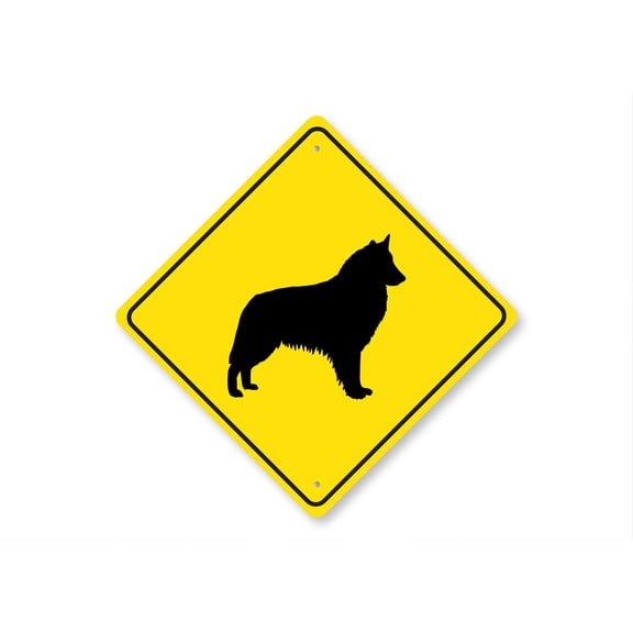 Belgian Sheepdog Dog Diamond Aluminum Metal Decor Sign - 12" x 12"