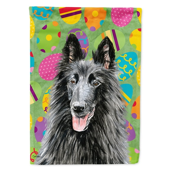 Belgian Sheepdog Easter Eggtravaganza Garden Flag