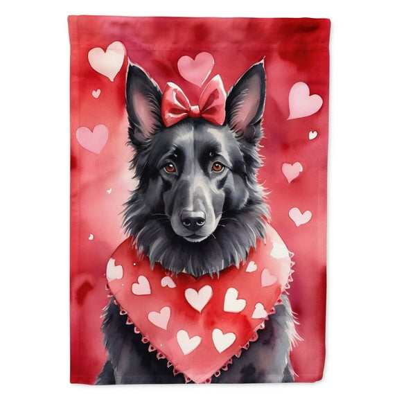 Belgian Sheepdog My Valentine House Flag 28 in x 40 in
