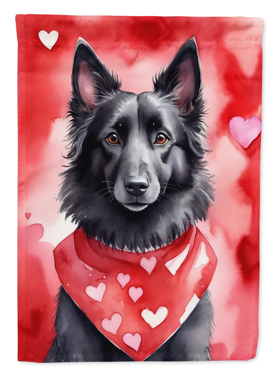Belgian Sheepdog My Valentine House Flag 28 in x 40 in