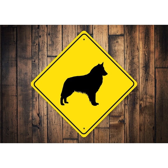 Belgian Sheepdog Sign Belgian Sheepdog Belgian Sheepdog Home Belgian Sheepdog Cage Belgian Sheepdog Crossing Belgian Sheepdog Gifts Size: 12 inch x 12 inch