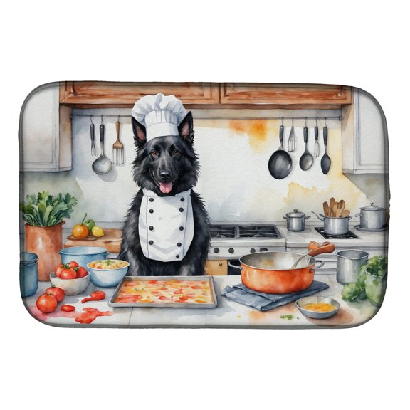 Belgian Sheepdog The Chef Dish Drying Mat 14 in x 21 in