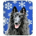 thumbnail image 1 of Belgian Sheepdog Winter Snowflakes Holiday Mouse Pad, Hot Pad Or Trivet, 1 of 1