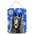 thumbnail image 1 of Belgian Sheepdog Winter Snowflakes Holiday Wall or Door Hanging Prints, 1 of 2