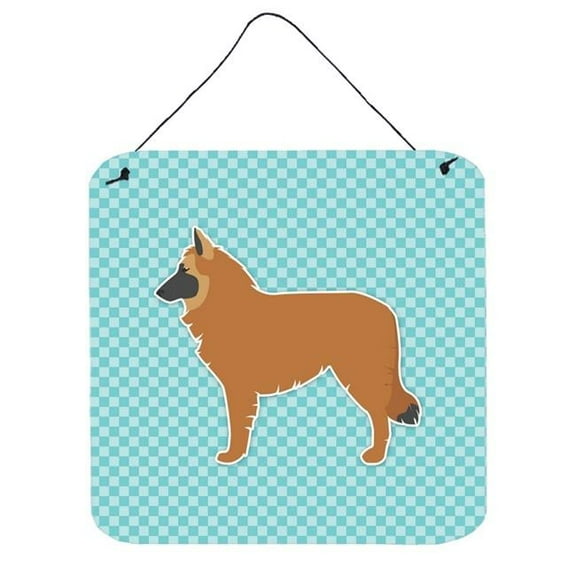 Belgian Shepherd Checkerboard Blue Wall or Door Hanging Prints