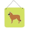 thumbnail image 1 of Belgian Shepherd Checkerboard Green Wall or Door Hanging Prints, 1 of 1