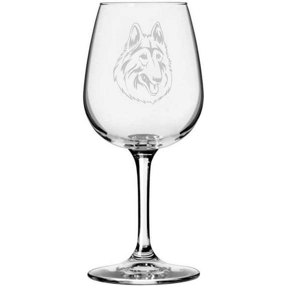 Belgian Shepherd Dog Tervuren Dog Themed Etched 12.75oz Libbey Wine Glass