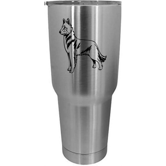 Belgian Shepherd Malinois Alternate Dog Themed Etched 30oz Stainless Steel Tumbler