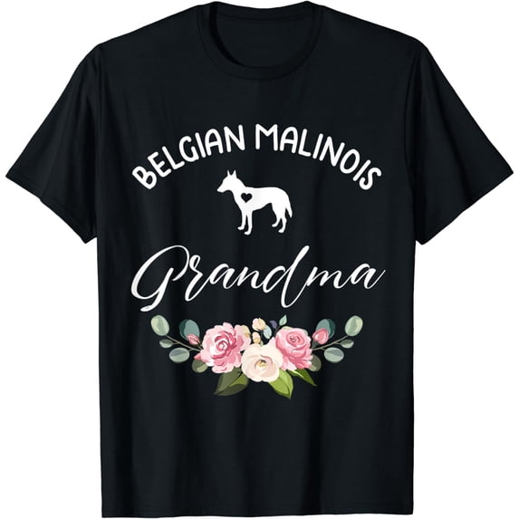Belgian Shepherd Malinois Dog Grandma Silhouette Mothers Day T-Shirt