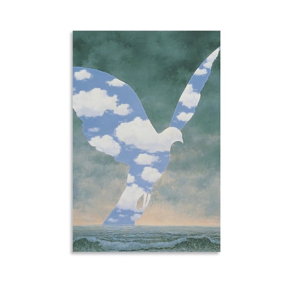 Belgian Surrealist René Magritte La Grande Famille Poster Home Decor Poster Wall Art Hanging Picture Print Bedroom Decorative Painting Posters Room Aesthetic 16x24inch(40x60cm)