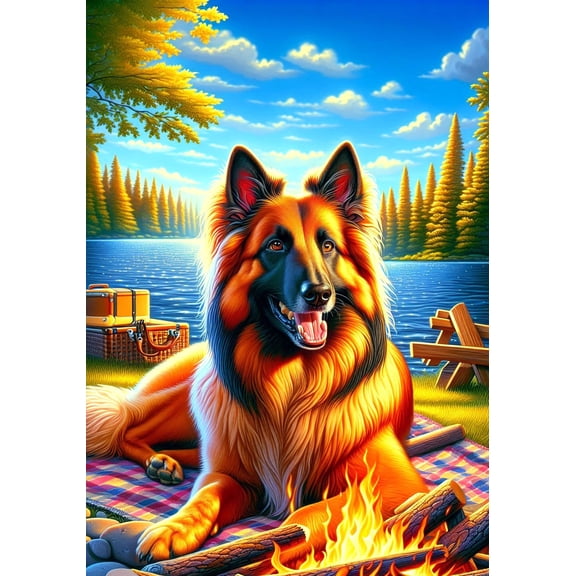 Belgian Tervuren - Best of Breed DCR Summer Camping Outdoor Garden Flag 12" x 17"