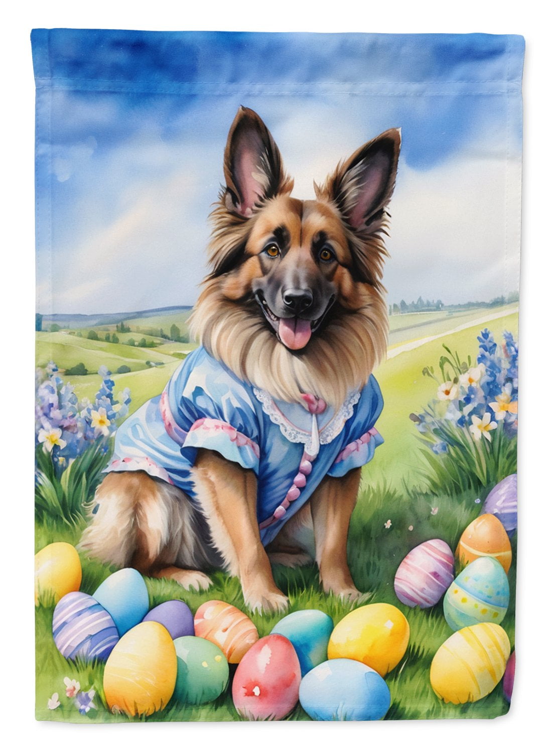 Belgian Tervuren Easter Egg Hunt House Flag 28 in x 40 in