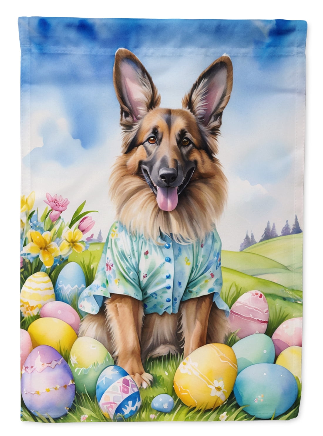Belgian Tervuren Easter Egg Hunt House Flag 28 in x 40 in