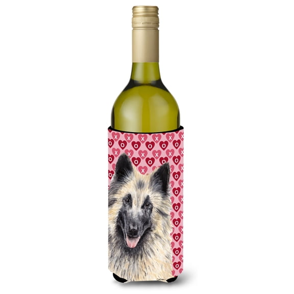 Belgian Tervuren Hearts Love and Valentines Day Portrait Wine Bottle Hugger