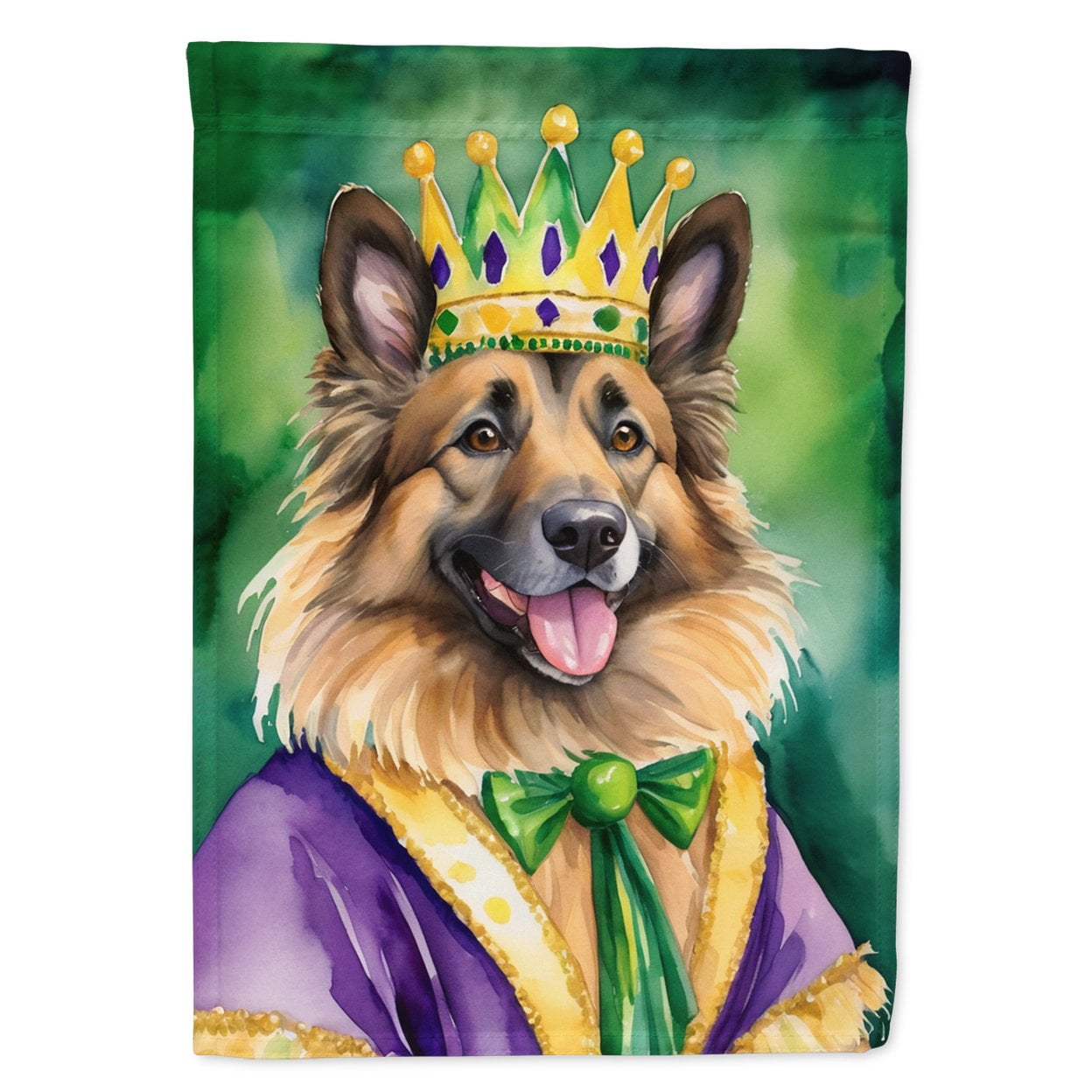 Belgian Tervuren King of Mardi Gras Garden Flag 11.25 in x 15.5 in