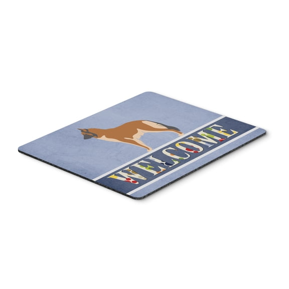 Belgian Tervuren Welcome Mouse Pad Hot Pad or Trivet Blue